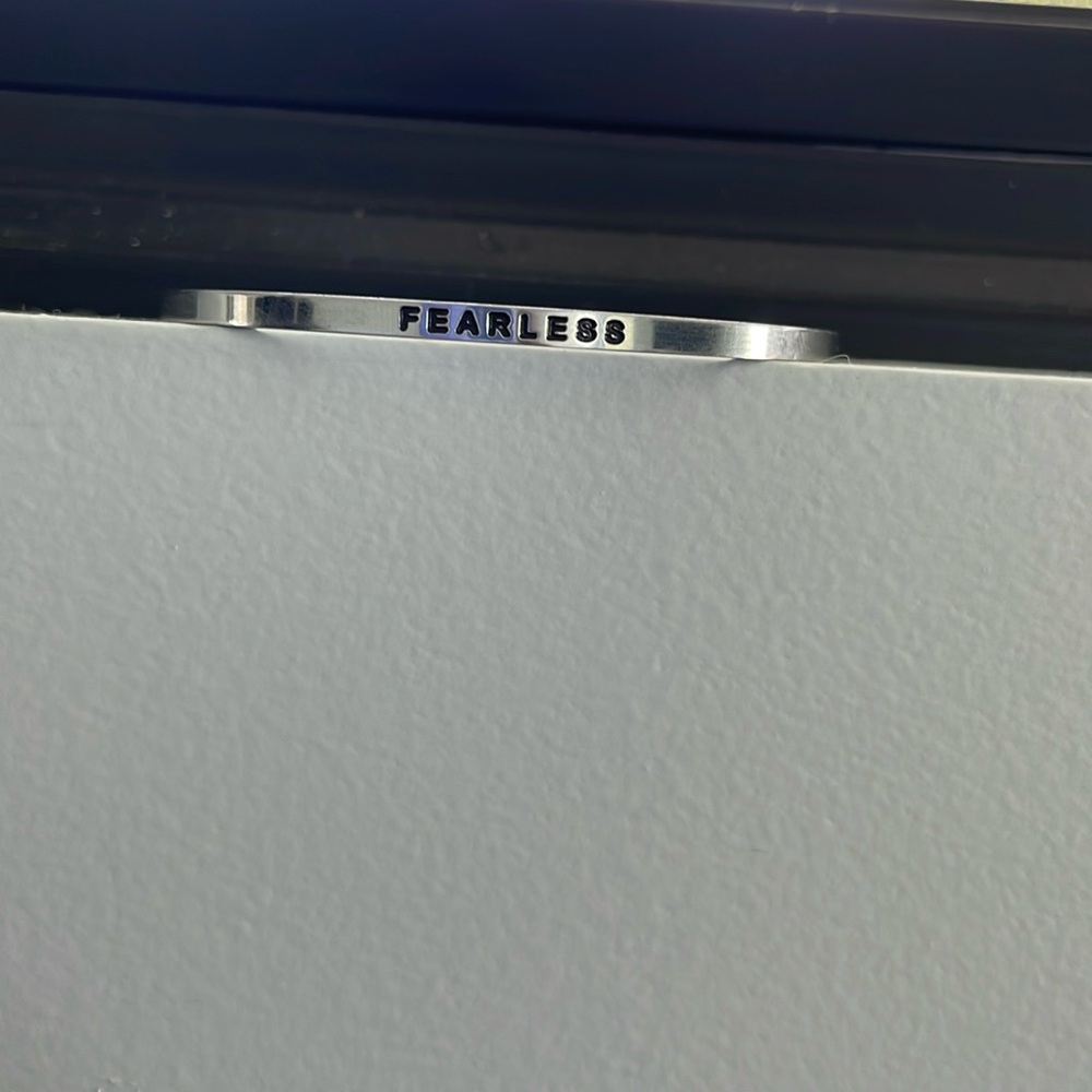 Silver 'Fearless' cuff Bracelet